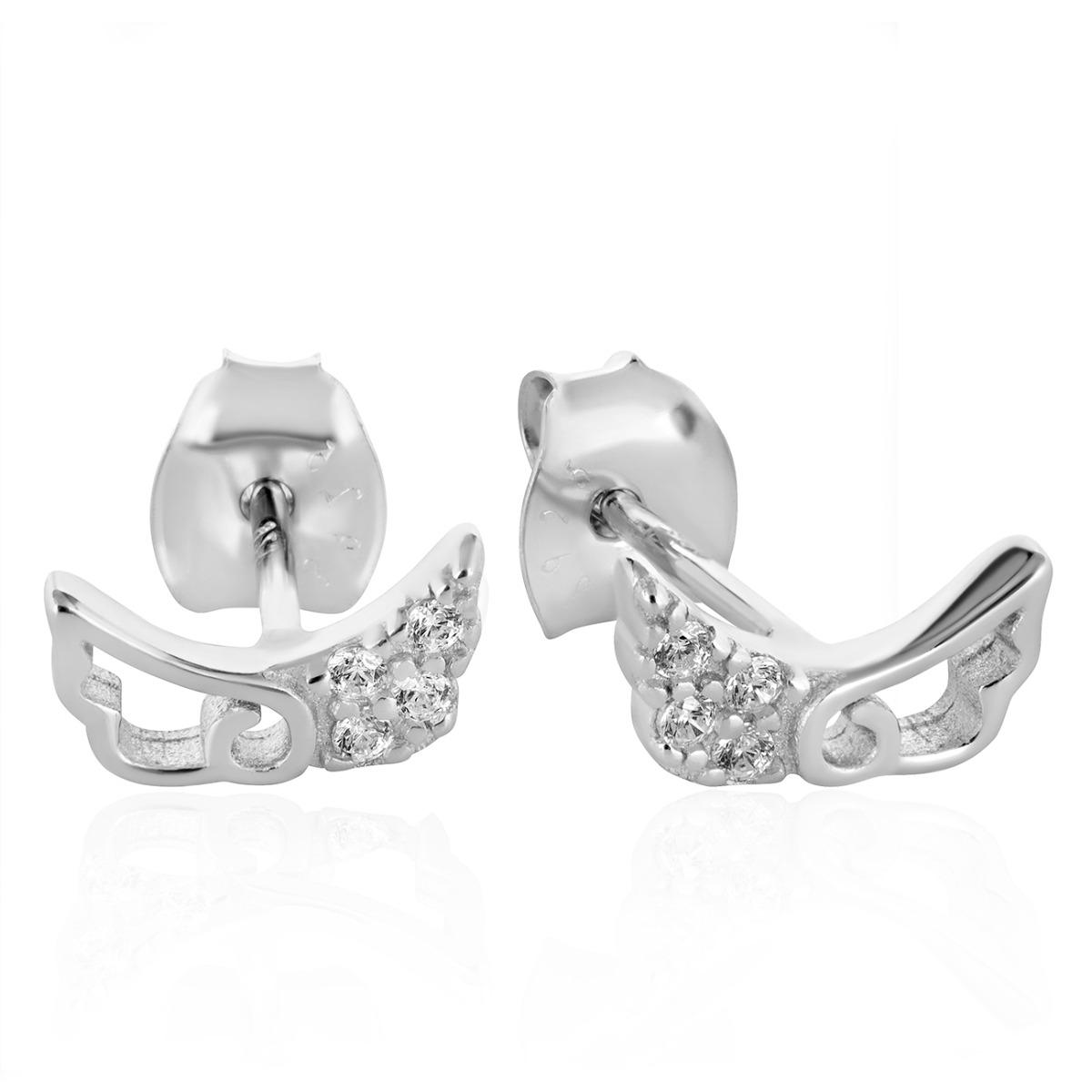 Сребърни Обеци "Ангелски Крила" с Циркони