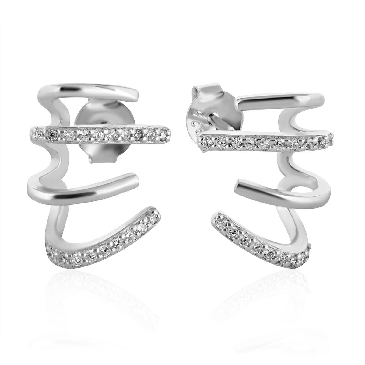 Сребърни Обеци "Игра на Светлини" с Циркони