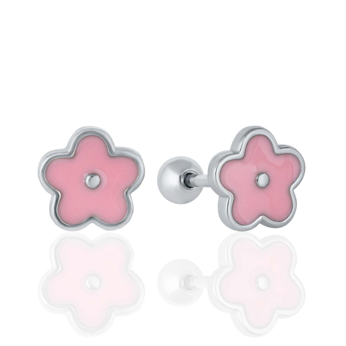 Сребърни Обеци- "Розови Цветчета"