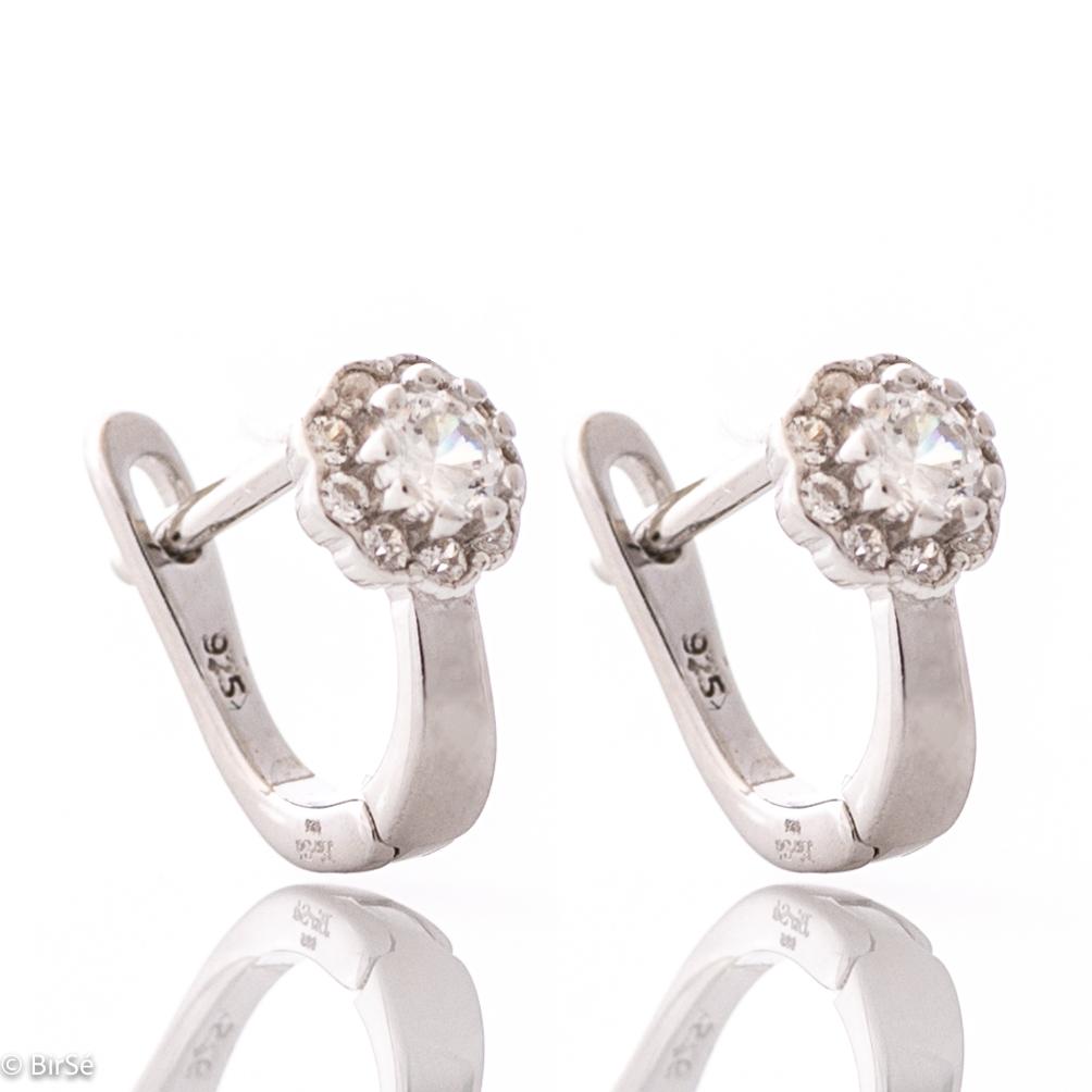 Очарователни Дамски Обеци Цветя Сребро с Изящен Дизайн