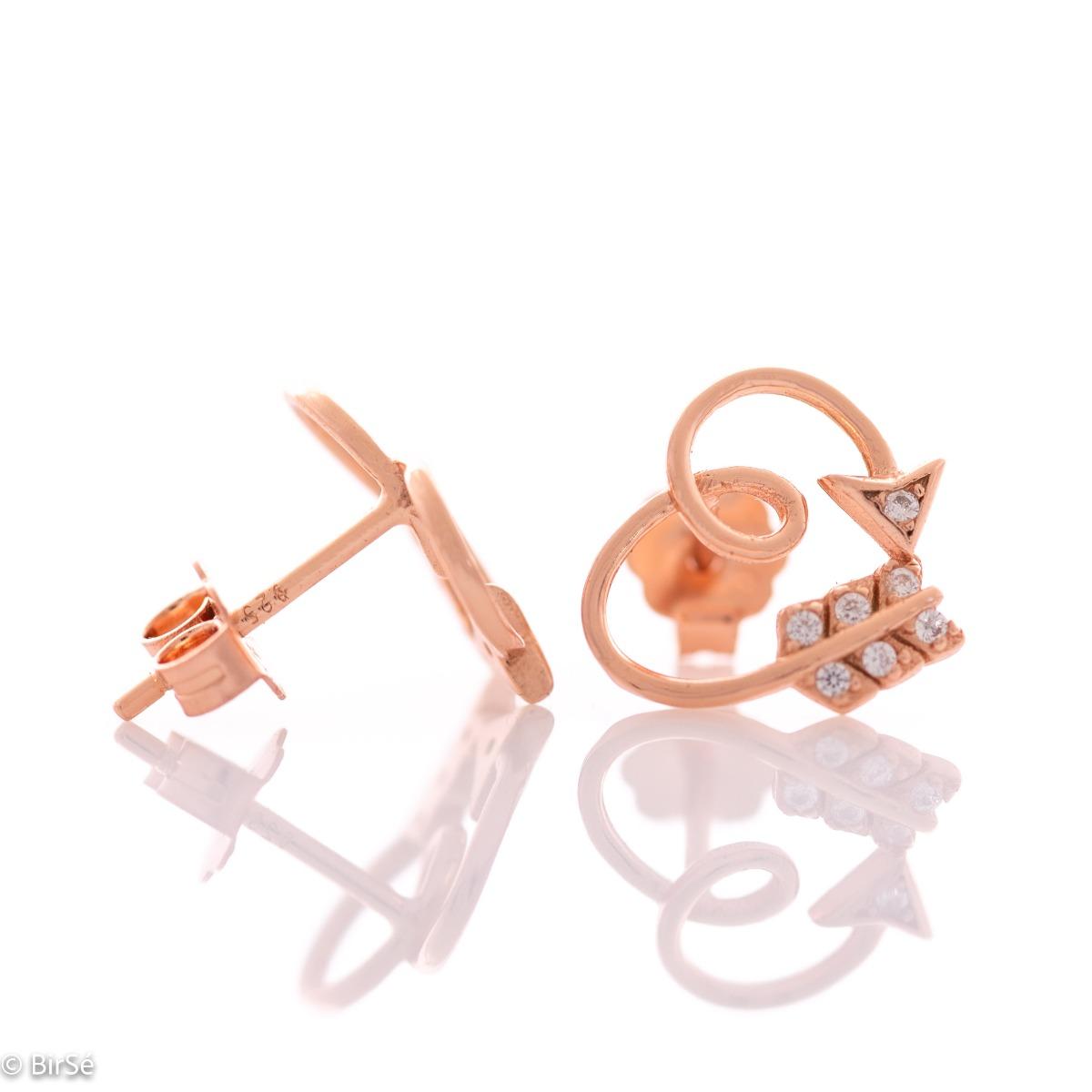 Екстравагантни Сребърни Обеци Стрела на Любовта