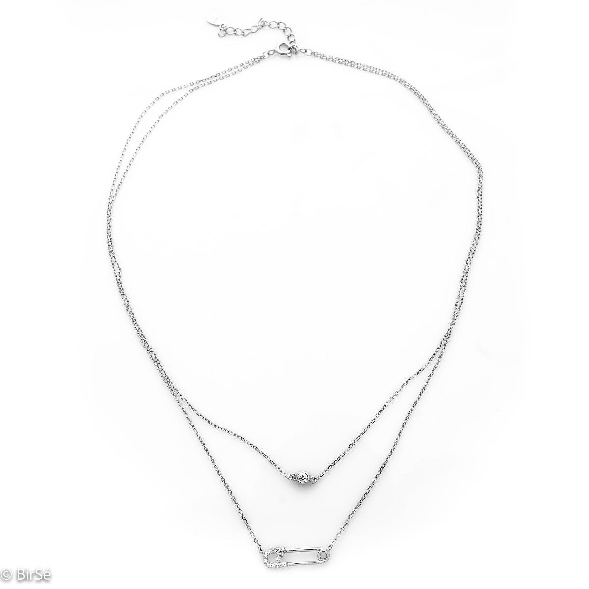 Елегантно Колие Сребро с Безопасна Игла