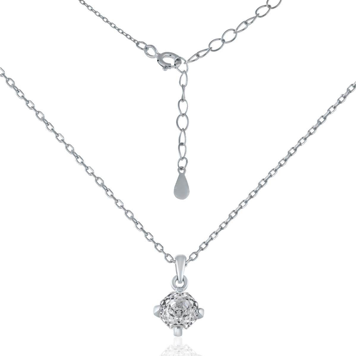 Сребърно Колие- Циркон "Rose Cut"