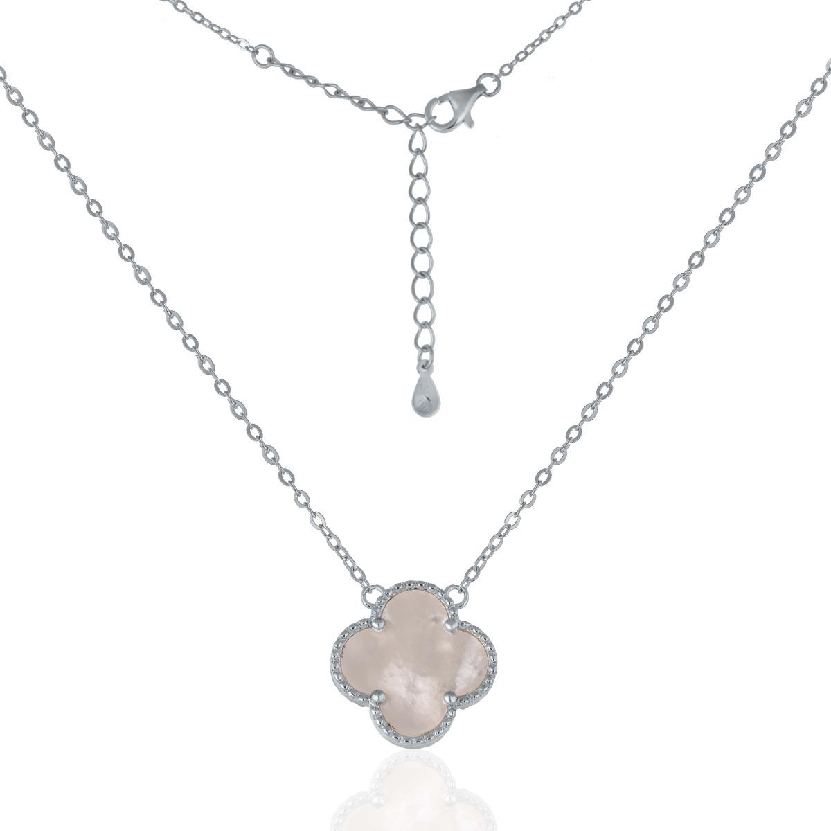 Сребърно Колие- "Детелина" Седеф