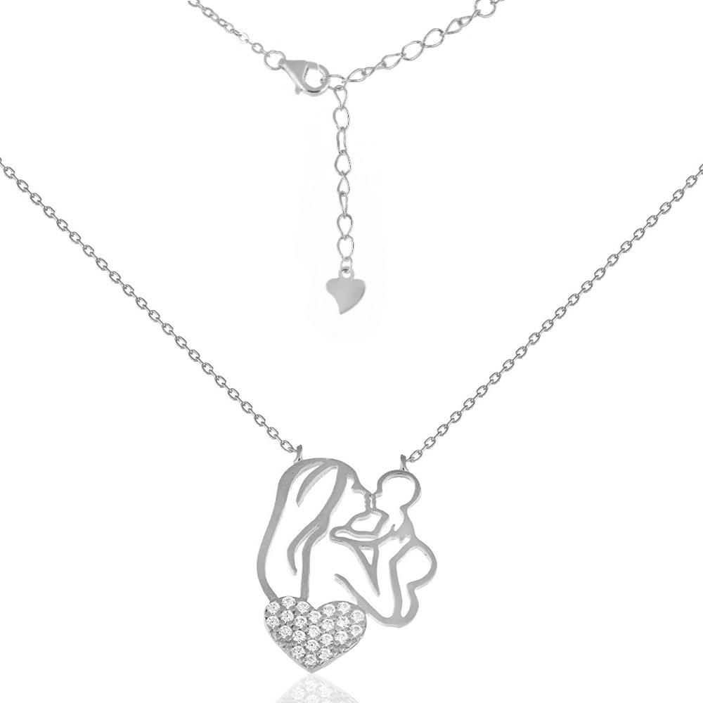 Сребърно колие - Мама и Бебе