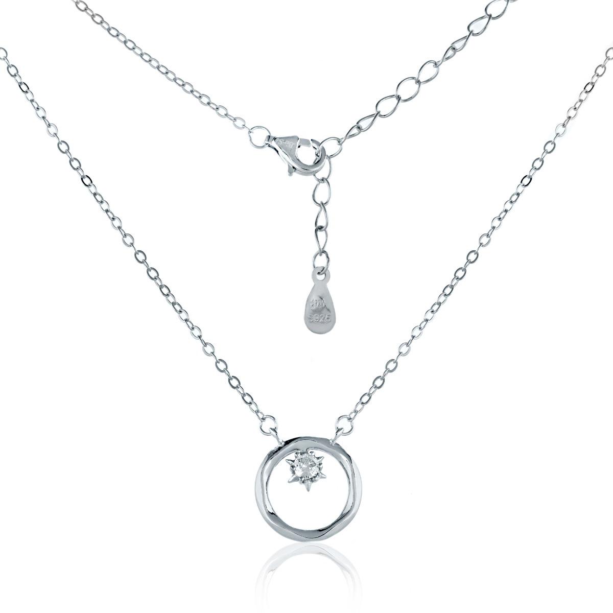 Сребърно Колие - Кръг с Циркон