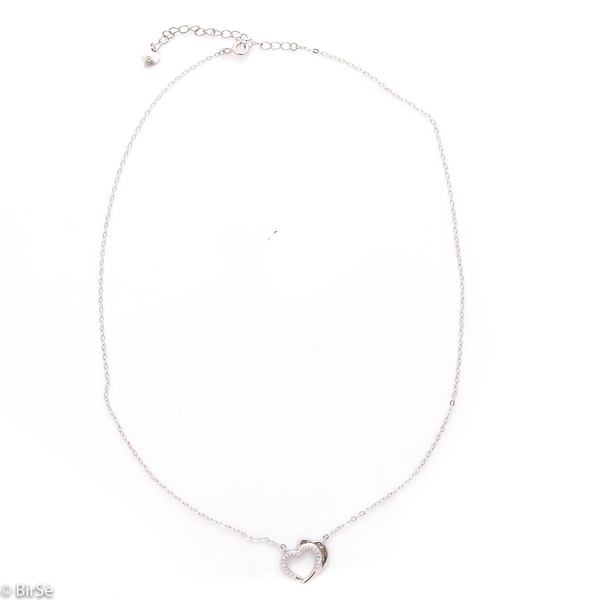 Сребърно колие - Сърце 412