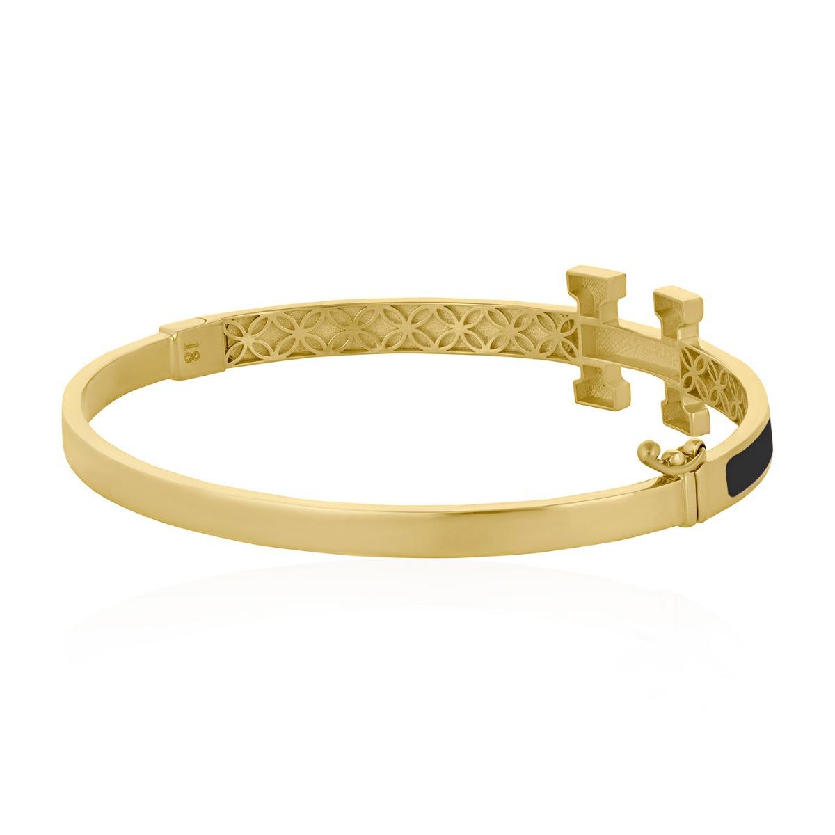 Твърда Златна Гривна със Стилен Дизайн