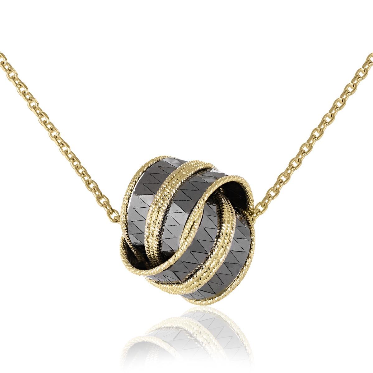 Уникално Златно Колие с Черен Родий