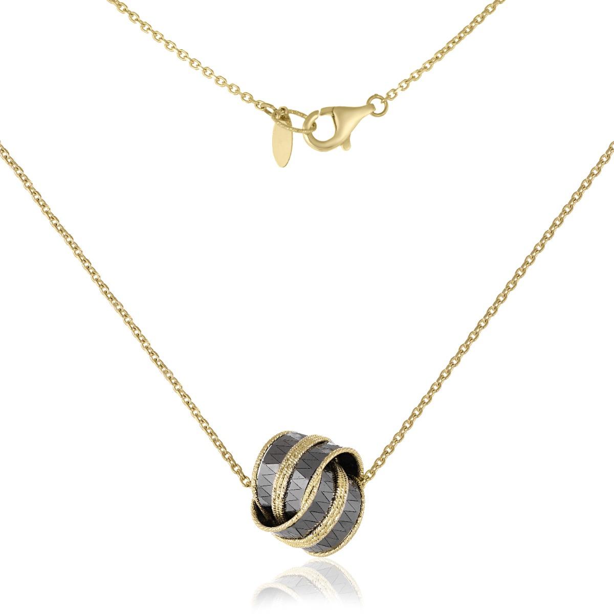 Уникално Златно Колие с Черен Родий