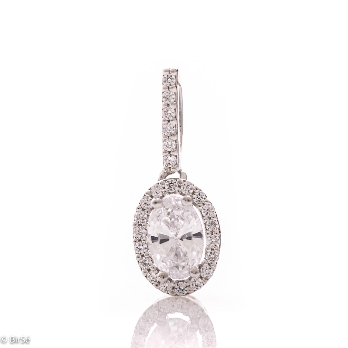 Изискана Висулка от Бяло Злато и Планински Кристал