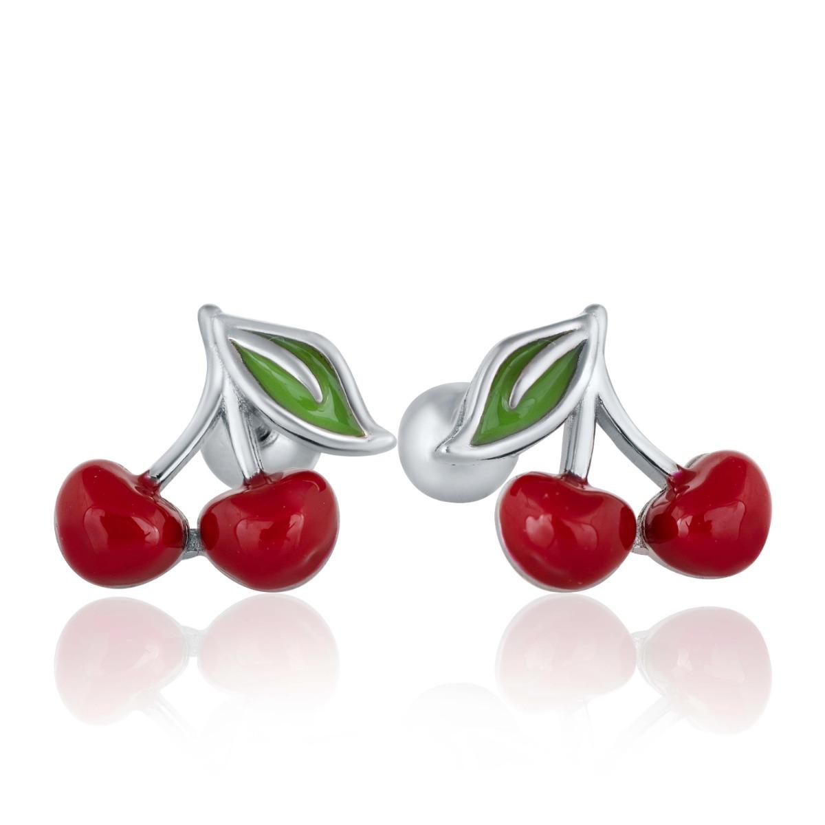 Закачливи Сребърни Обеци- "Черешки"