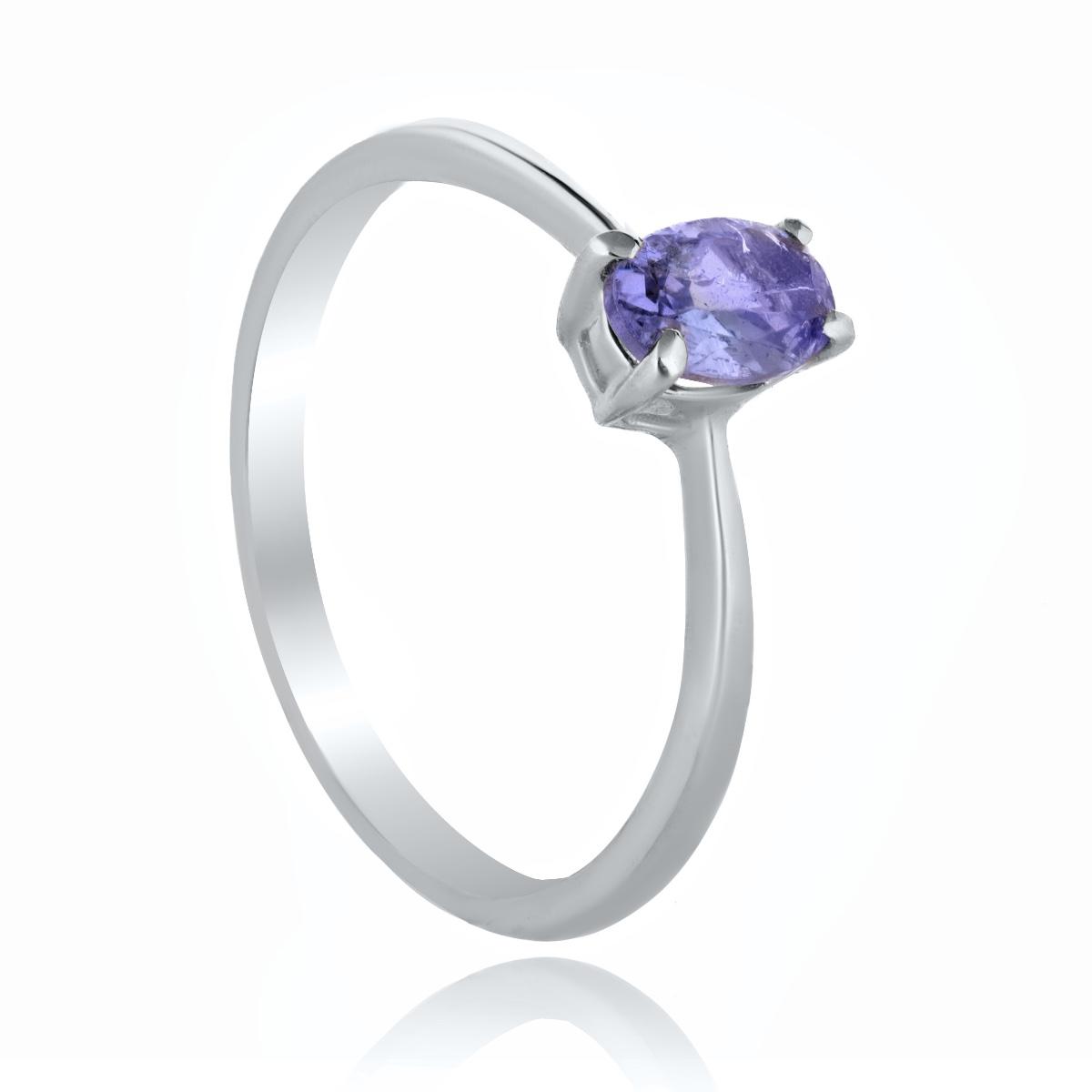 Златен пръстен - Естествен танзанит 0,48 ct