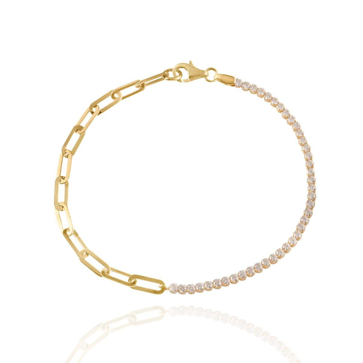 Златна Гривна с Бляскави Циркони