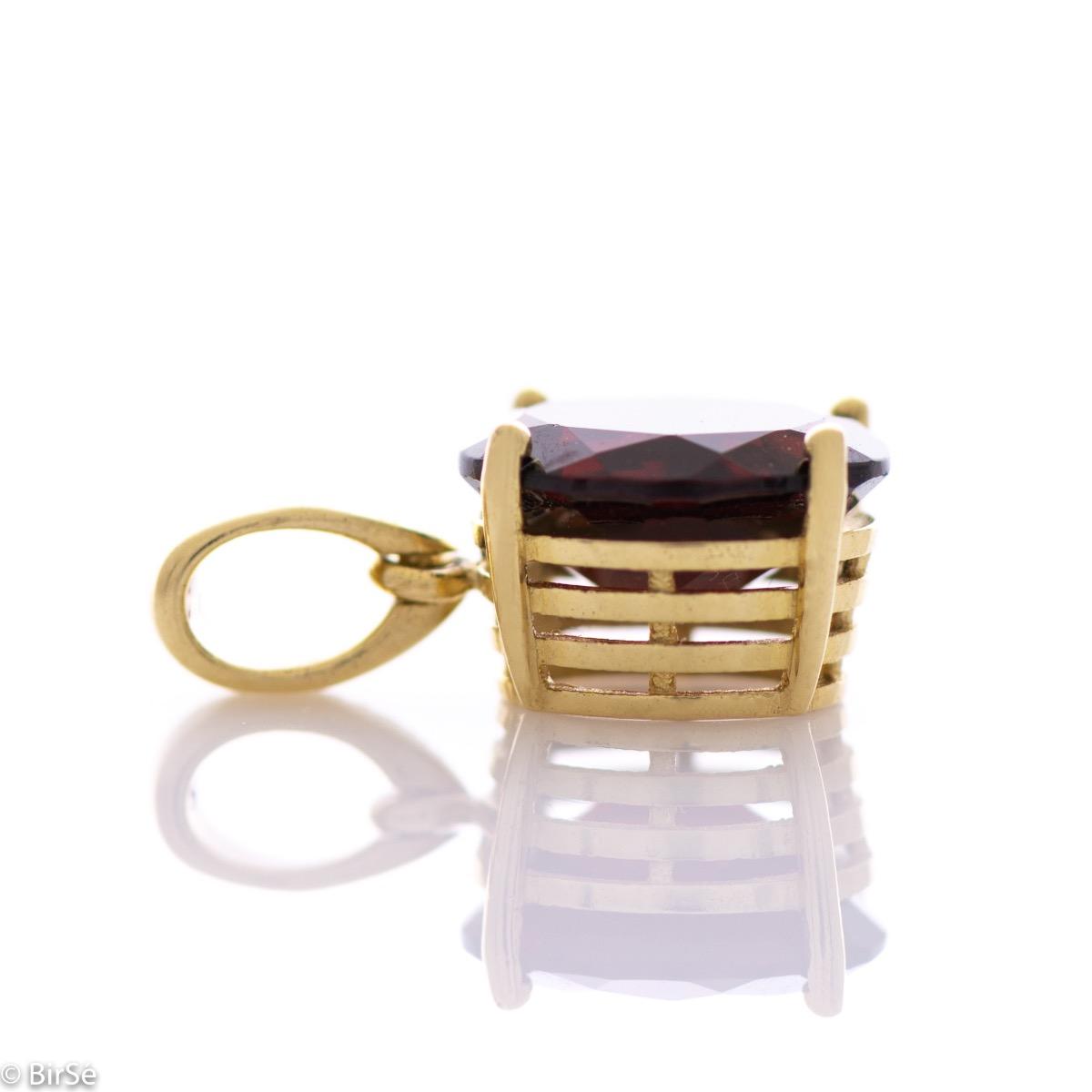 Златна висулка - Естествен гранат