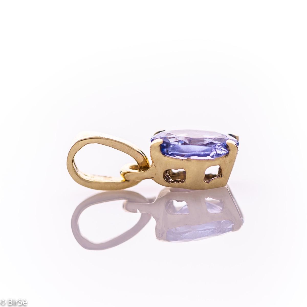 Златна висулка - Естествен танзанит 0,48 ct