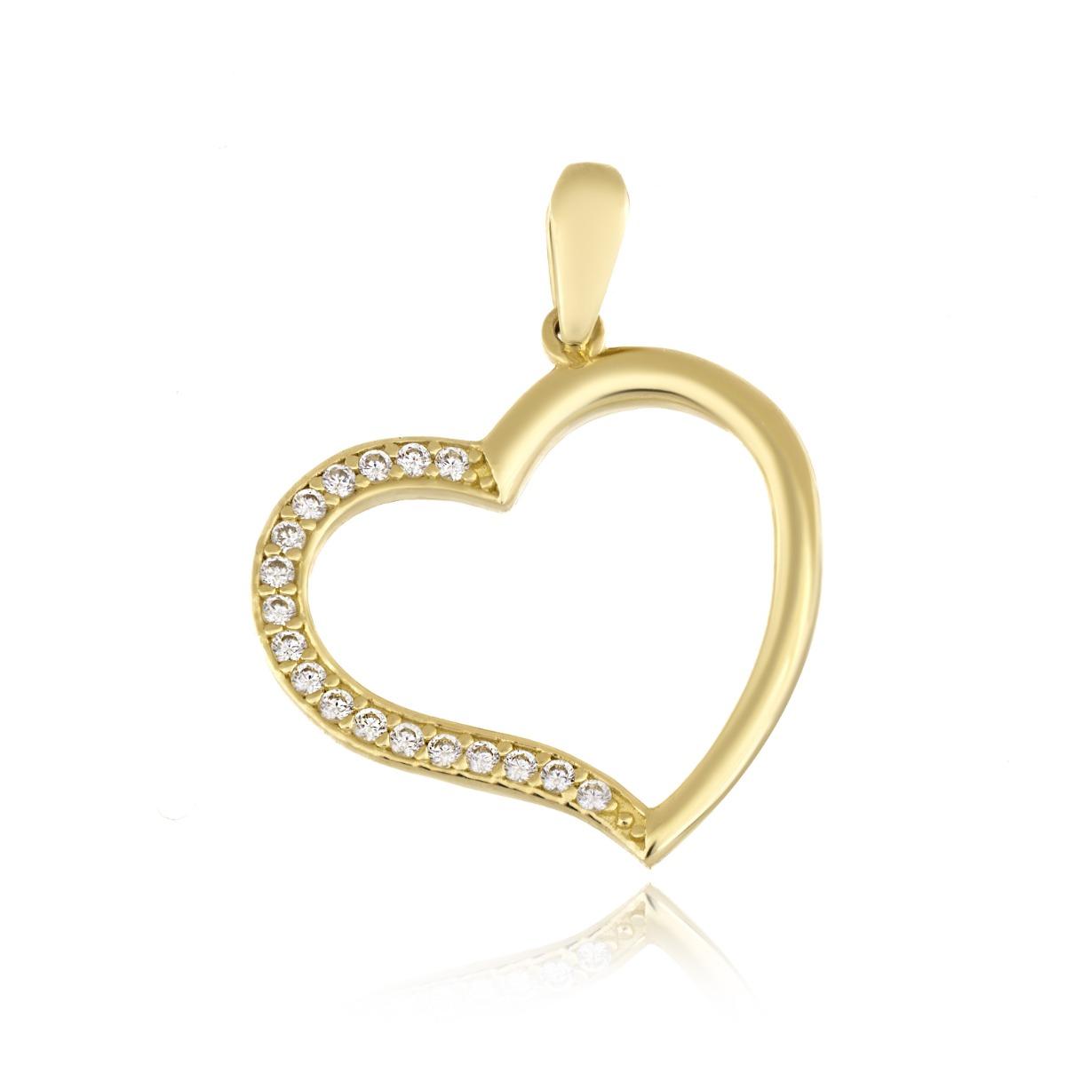 Златна Висулка- "Сърце" с Циркони