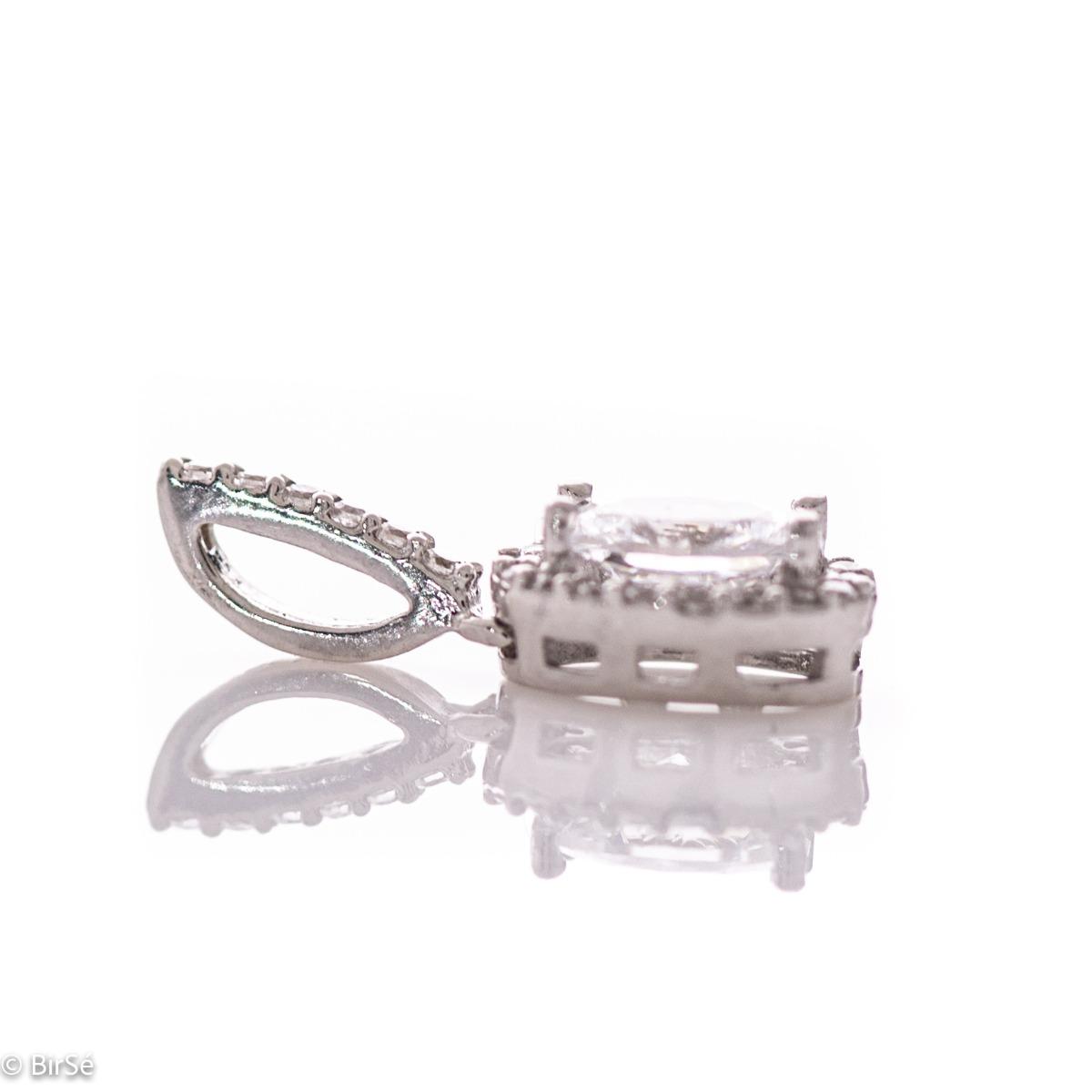 Изискана Висулка от Бяло Злато и Планински Кристал