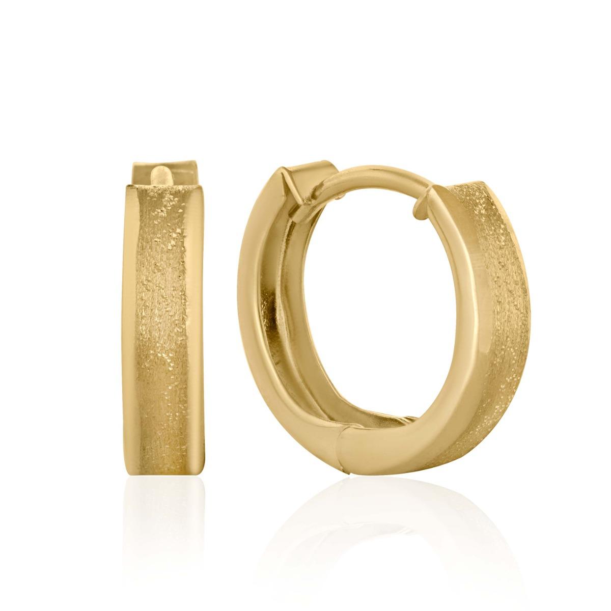 Елегантни Златни Обеци Халки с Матиран Ефект