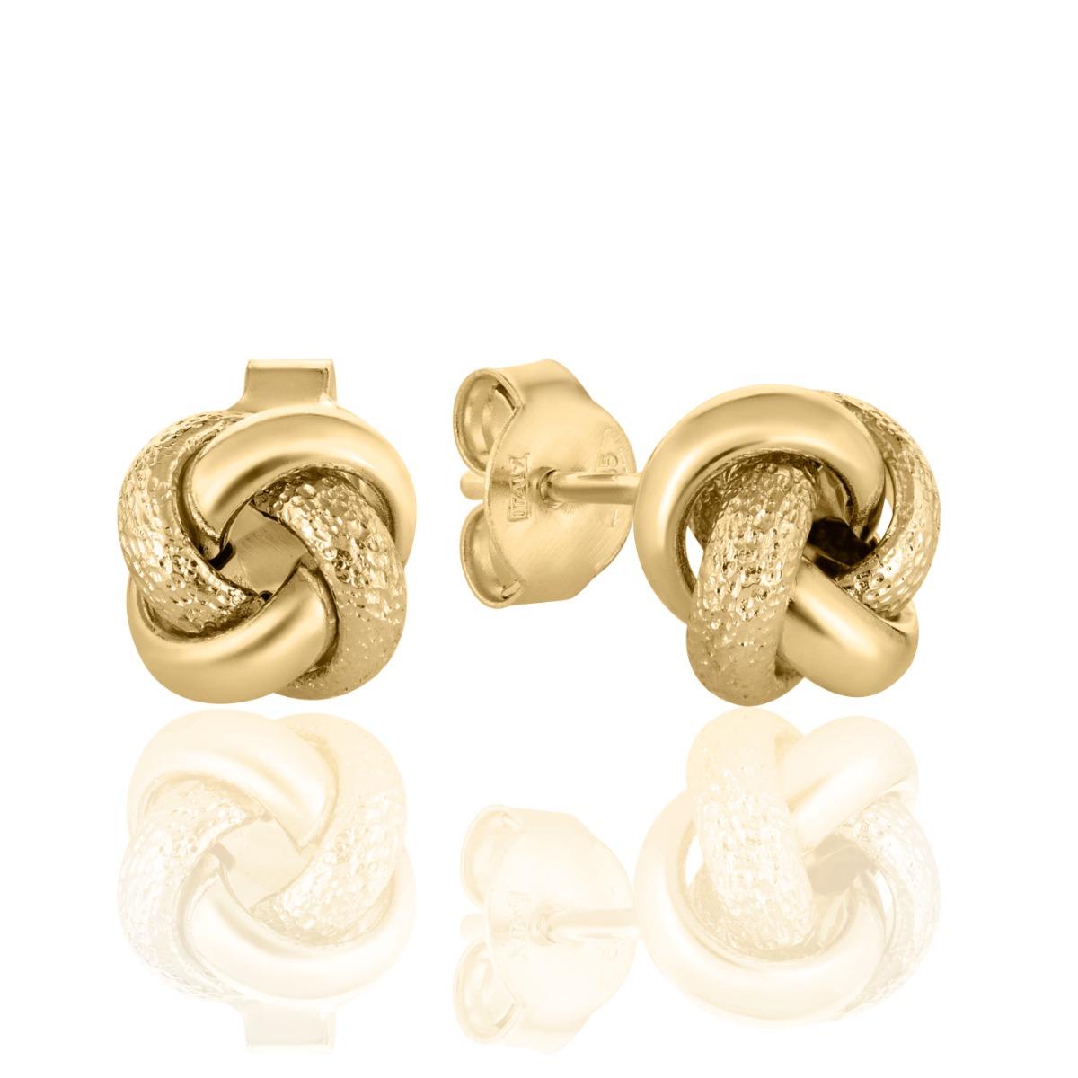 Нежни Златни Обеци с Диамантиран Ефект на Щифт