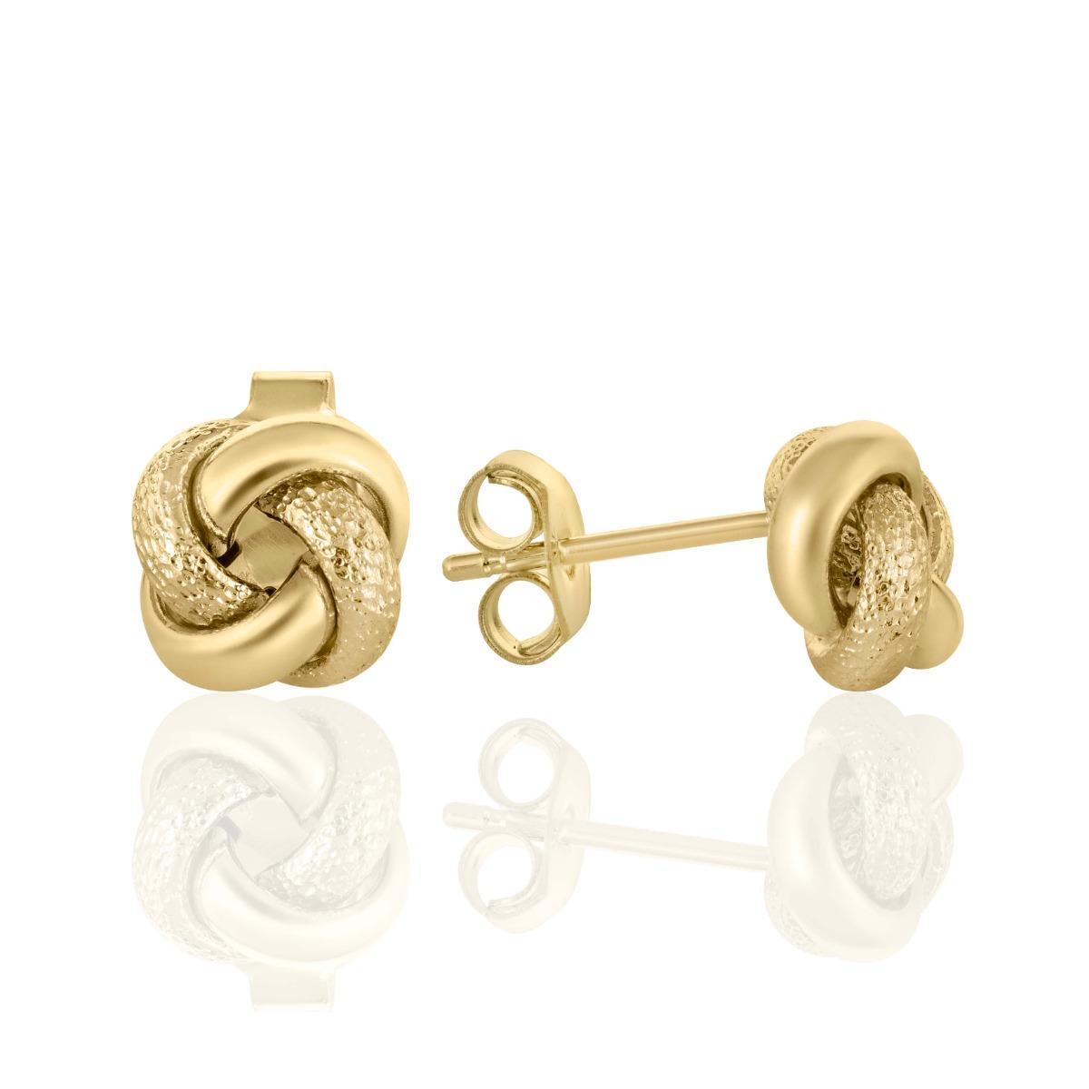 Нежни Златни Обеци с Диамантиран Ефект на Щифт