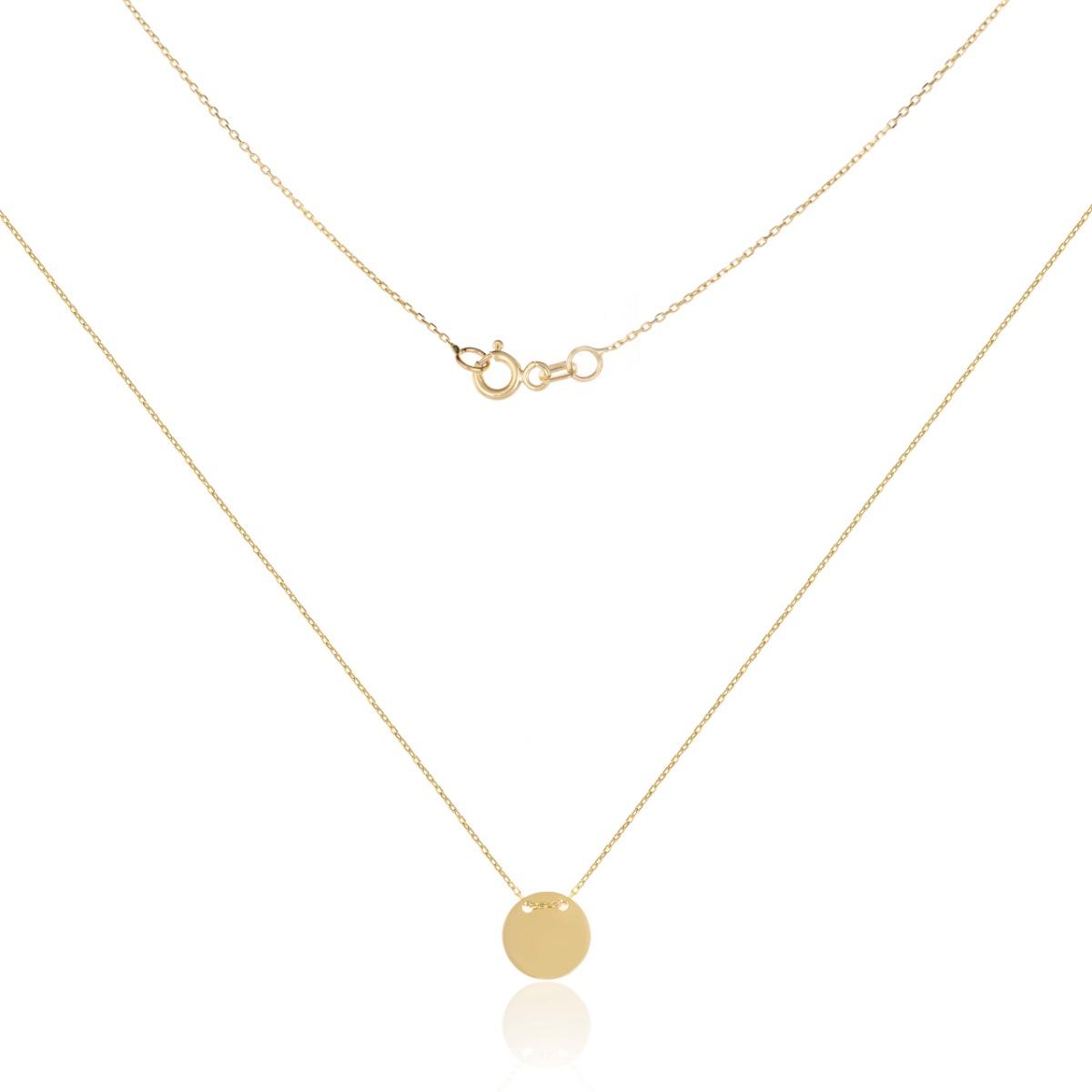 Златно Дамско Колие с Кръгла Плочка