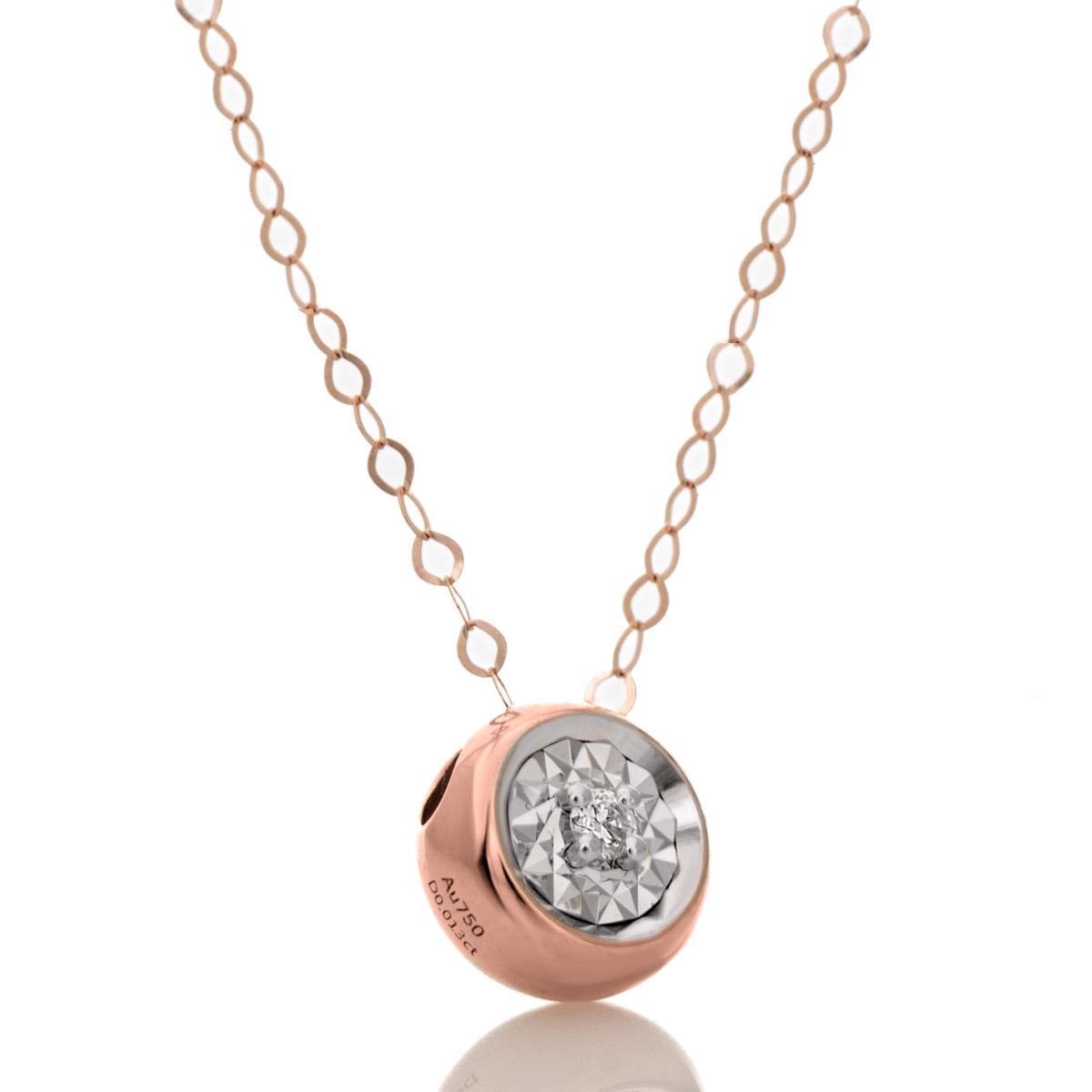 Златно Колие с Диамант - 0,013 ct