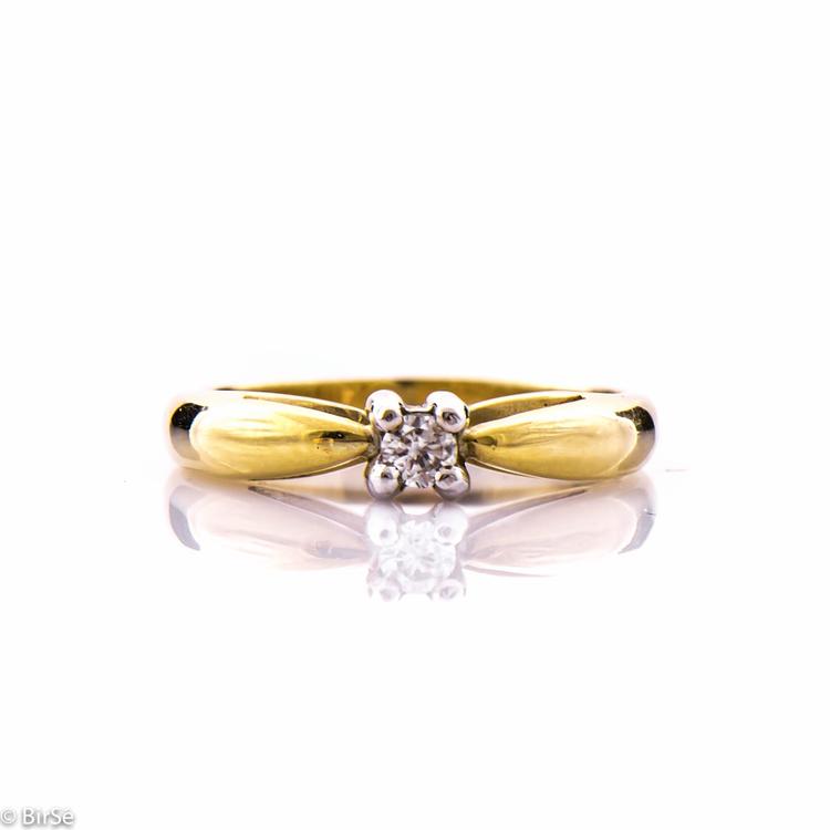 Годежен златен пръстен с Диамант