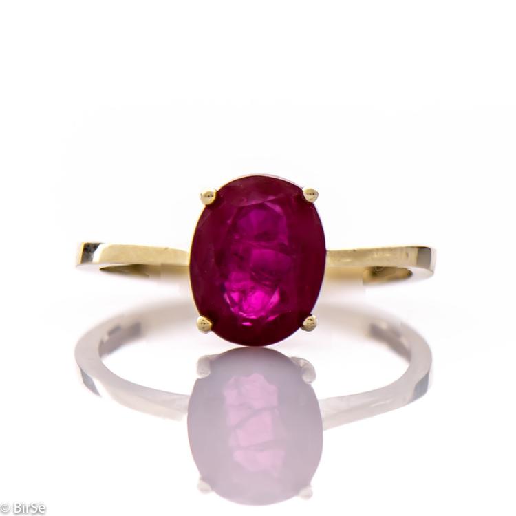 Златен пръстен - Естествен Рубин