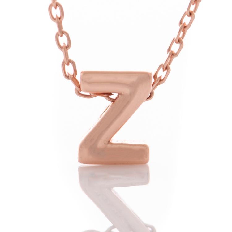 Колие розово сребро - буква Z 263