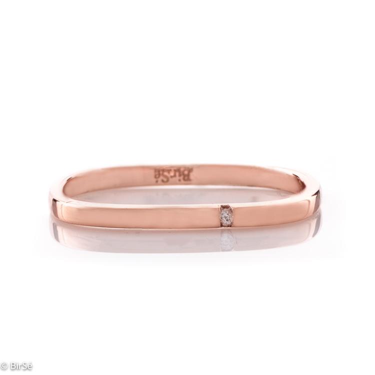 Сребърен пръстен - Розова Нежност