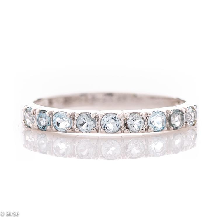 Сребърен пръстен - Естествен Син Топаз 0,99 ct.