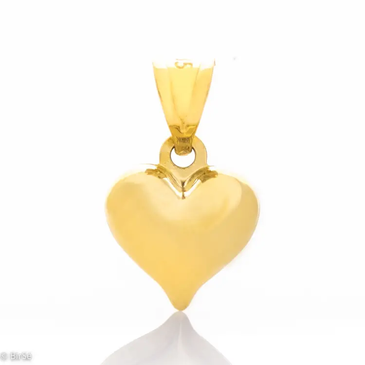 Златна висулка - 3D Сърце