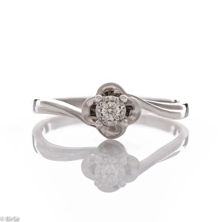 Годежен златен пръстен с диамант - 0,010 ct.