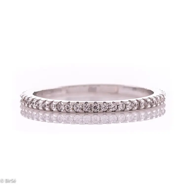 Сребърен пръстен - Халка с Циркони