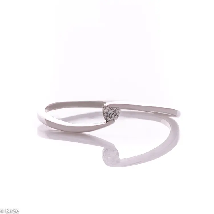 Златен годежен пръстен с диамант - 0,080 ct.