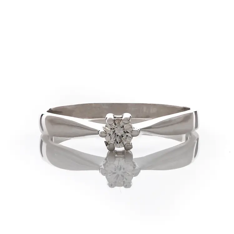 Златен годежен пръстен с диамант - 0,128 ct.