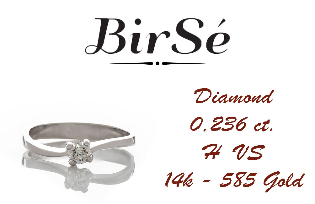 Златен годежен пръстен с диамант - 0,236 ct.
