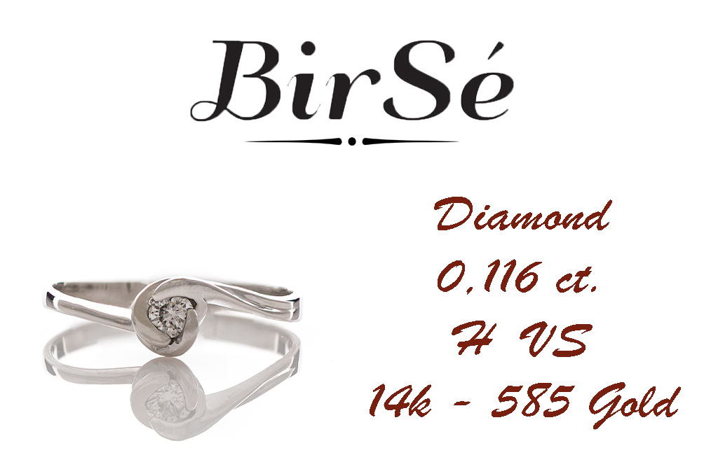 Златен годежен пръстен с диамант - 0,116 ct.