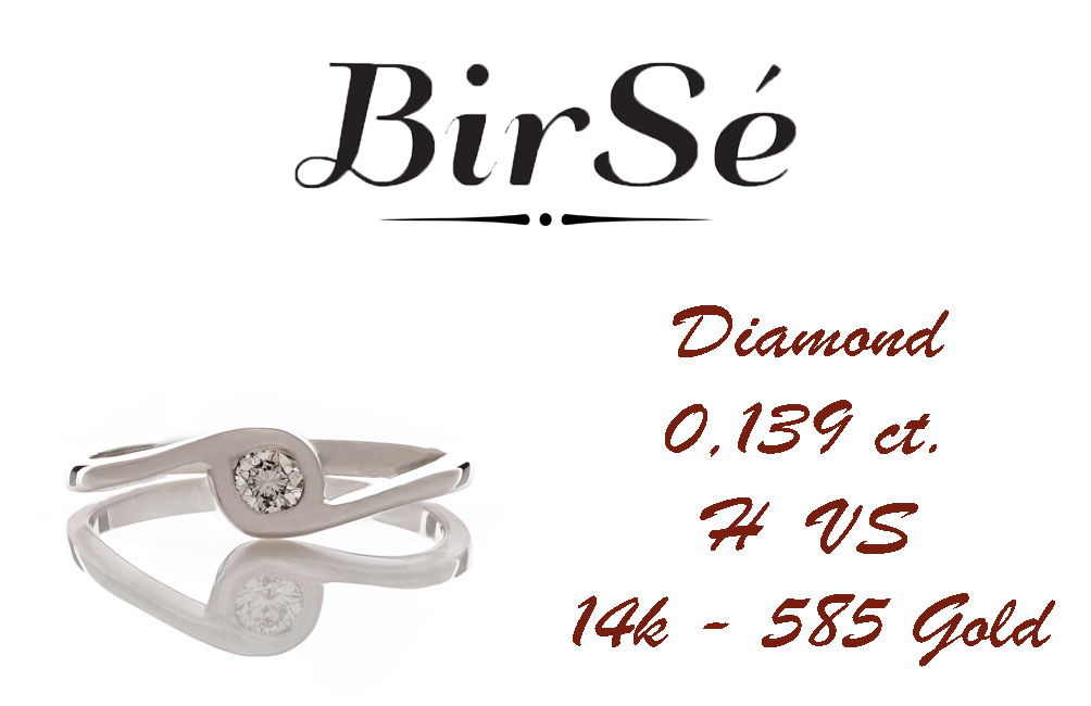 Златен годежен пръстен с диамант - 0,162 ct.