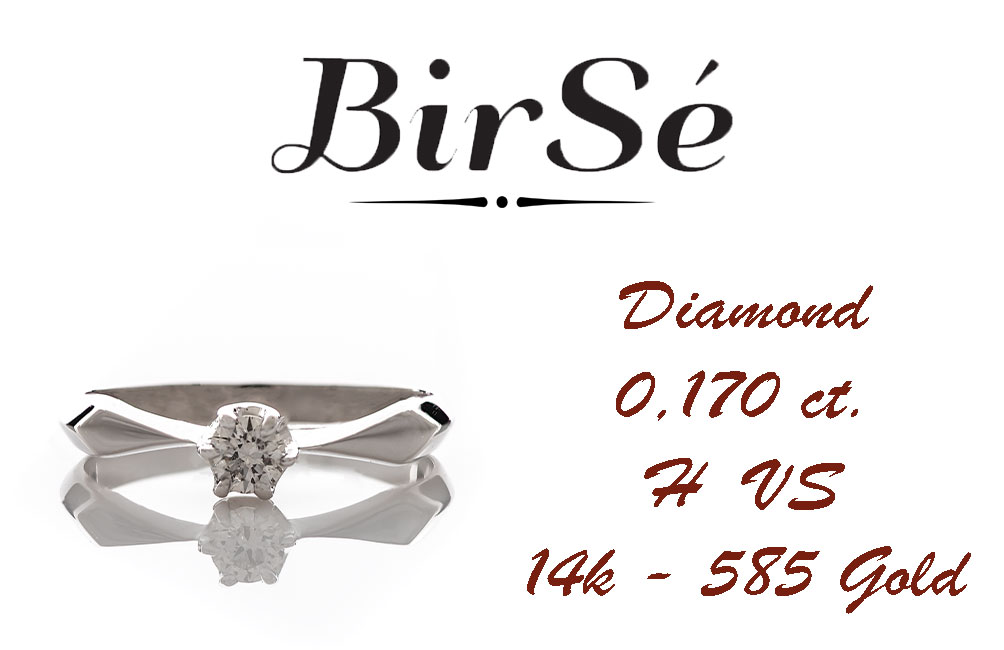 Златен годежен пръстен с диамант - 0,170 ct.
