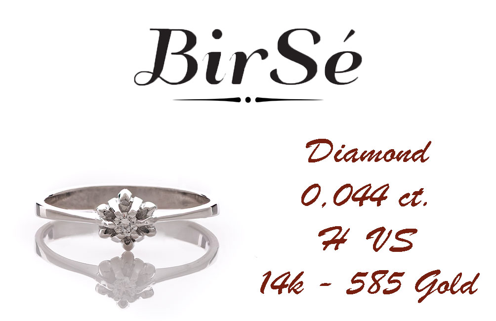 Златен годежен пръстен с диамант -  0,044 ct.