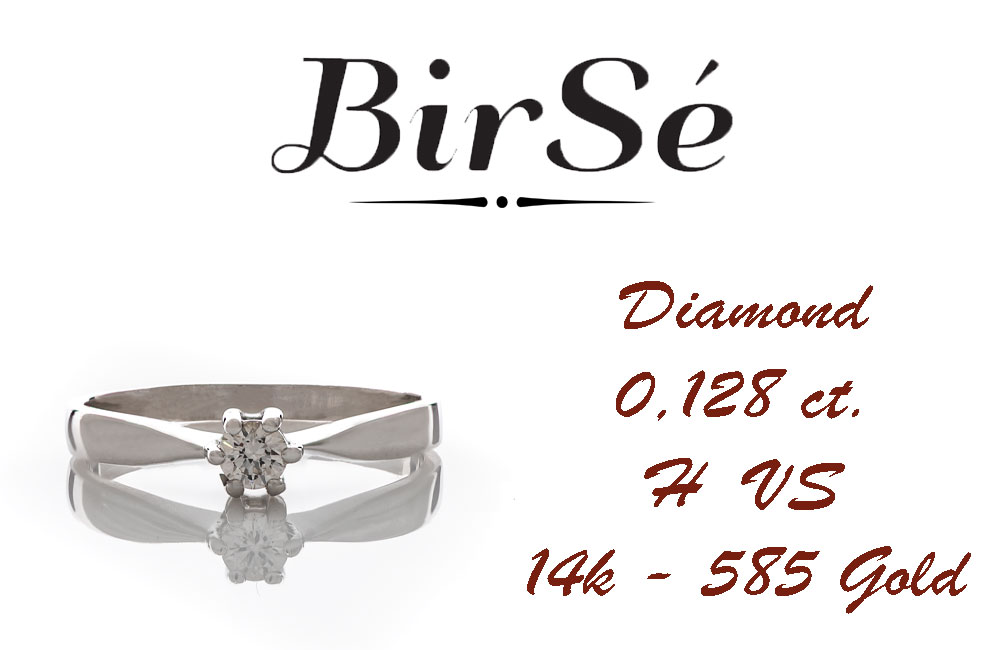 Златен годежен пръстен с диамант - 0,140 ct.