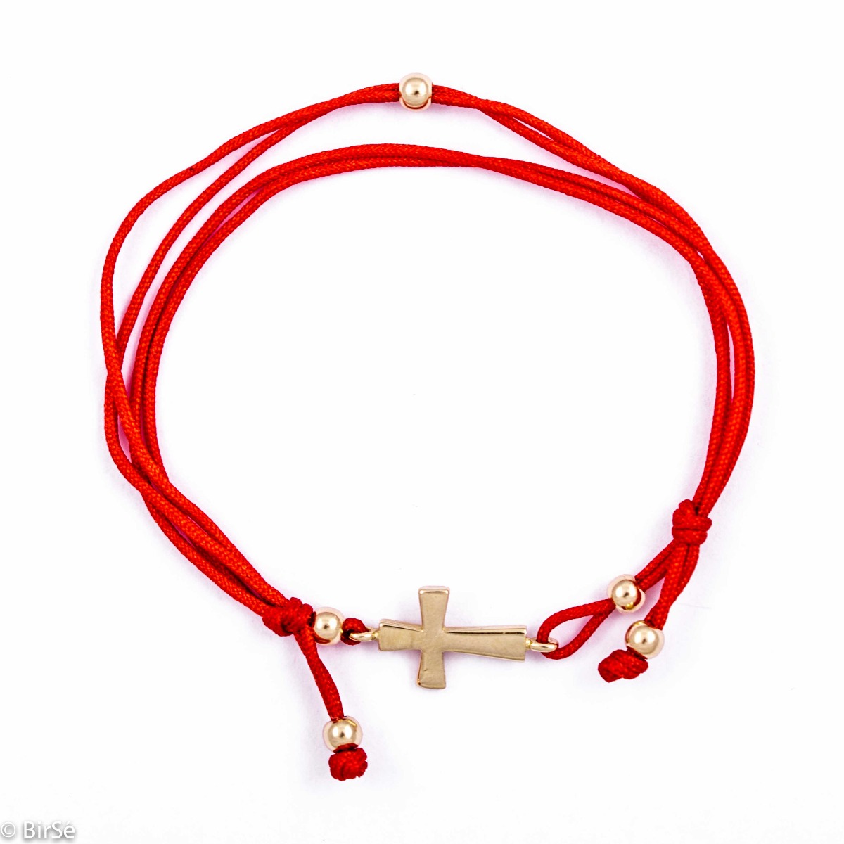 Златна гривна с червен конец - Кръст