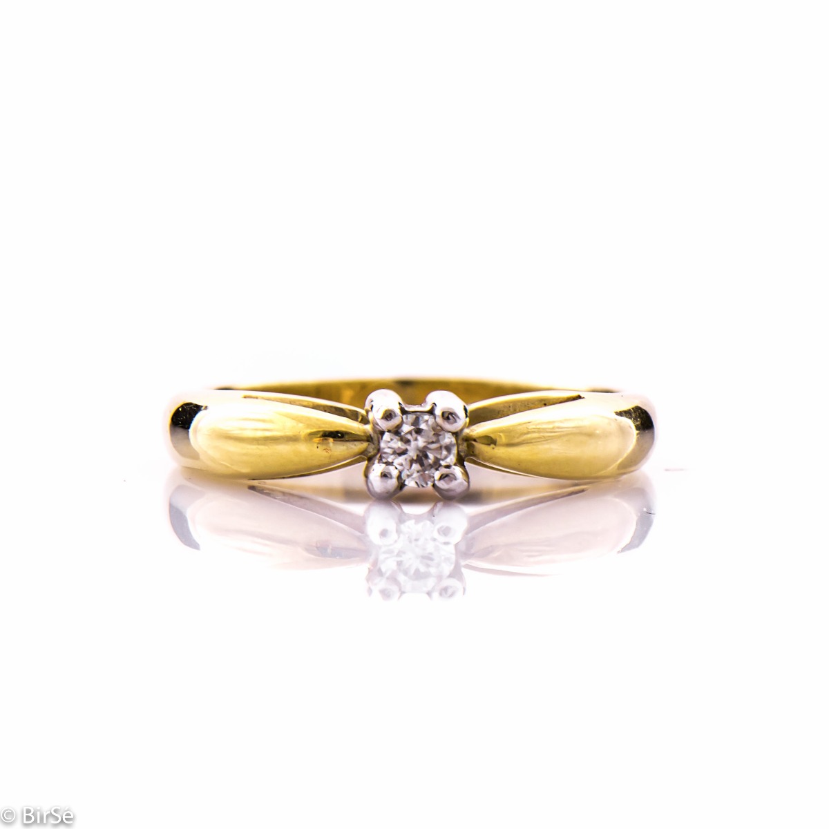 Годежен златен пръстен с Диамант