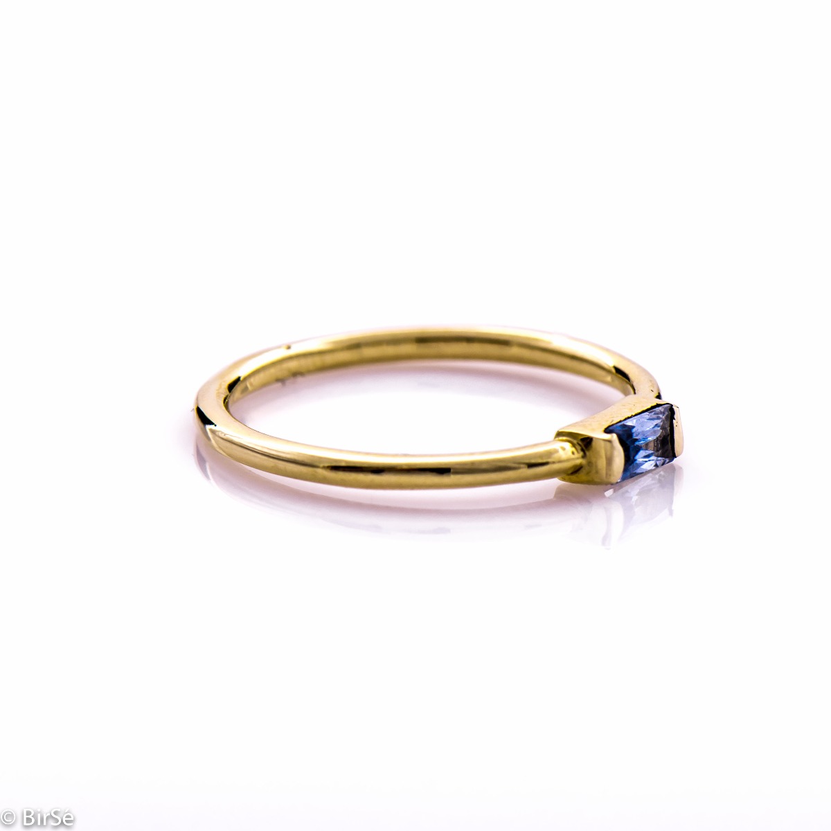 Златен пръстен - Син топаз