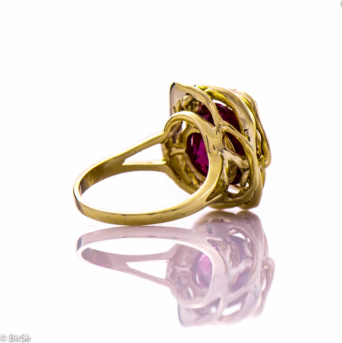Златен пръстен - Роза с Рубин