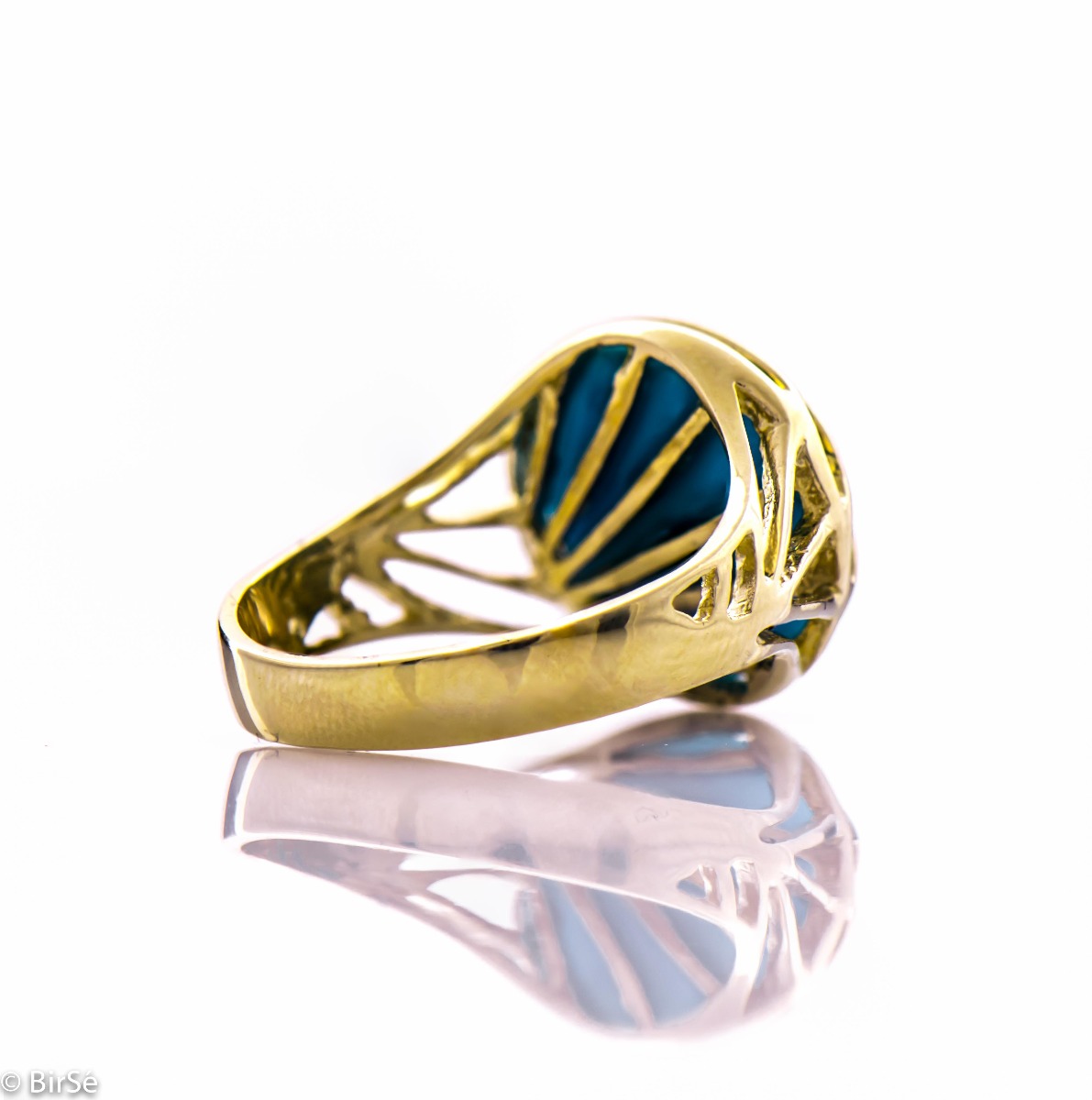 Златен пръстен - Тюркоаз