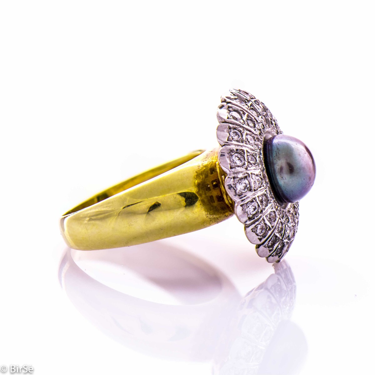 Златен пръстен - Черна перла