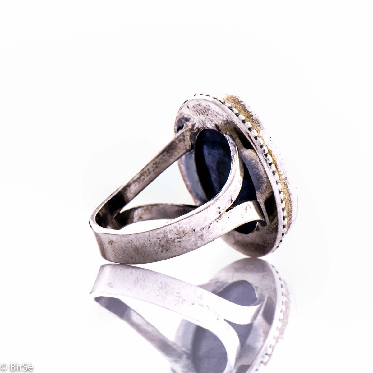 Сребърен пръстен - Естествен лазурит